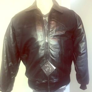 Emporio 5 Black Leather Mens Jacket Made In Italy